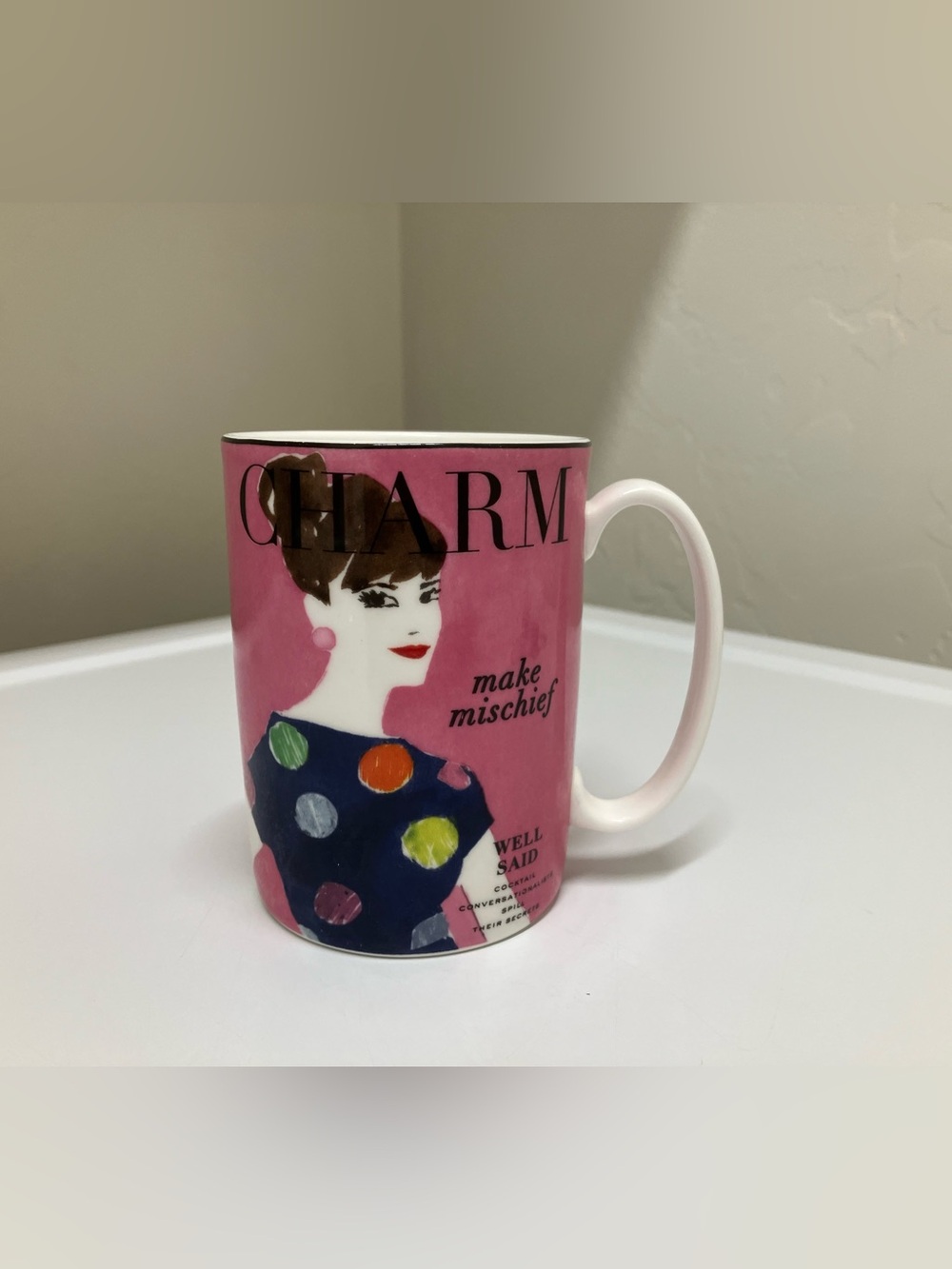 Kate Spade ♠️ Lenox Charm well said 🩷💚💙 coffee mug and plate - Picture 2 of 7